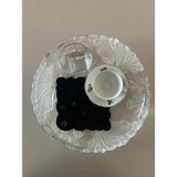 Lilies Atelier Delik Işi Keten 2 Adet Kokteyl Peçete-Bardak Altlığı-Kahve Sunum - Siyah