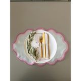 Lilies Atelier Ebruli 3 Renk Geçişli Keten Sofra Takımı 2 Adet Amerikan Servis - Açık Pembe - 35 x 50 cm