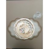 Lilies Atelier Ebruli 3 Renk Geçişli Keten Sofra Takımı 2 Adet Amerikan Servis - Vizon - 35 x 50 cm