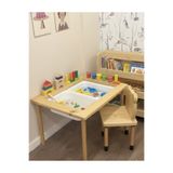 LiliKids Ahşap Aktivite Masası & Ayı Kafalı Sandalye Seti
