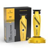 LILIPRO - M4 Profesyonel Saç Sakal Kesme Makinesi | Sıfır Kesim Zero-Gap DLC T-Bıçak Çizim ve Ense Tıraş Makinesi, Metal Gövde, 7200 RPM, 240 Dk Şarjlı, Şarj Standlı - SARI