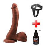 Lilitu Shop 24 cm Belden Bağlamalı Realistik Vantuzlu Melez Dildo Penis BDM2577B