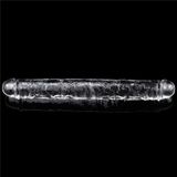 Lilitu Shop 30 cm Şeffaf Çift Taraflı Realistik Dildo Anal Vajinal Penis LV310018