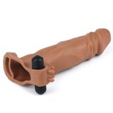 Lilitu Shop 4 cm Uzatmalı Realistik Titreşimli Penis Kılıfı Melez XTender LV1063B