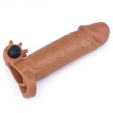 Lilitu Shop 4,5 cm Uzatmalı Realistik Titreşimli Penis Kılıfı Melez XTender LV1062B