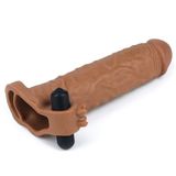 Lilitu Shop 5 cm Uzatmalı Realistik Titreşimli Penis Kılıfı Melez XTender LV1064B