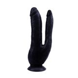 Lilitu Shop İki Uçlu Vantuzlu Realistik Çatal Siyahi Dildo Penis BDM4647