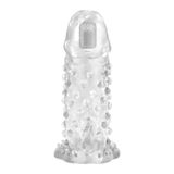 LilituShop 13,5 cm Klitoral Uyarıcılı Titreşimli Şeffaf Penis Kılıfı B1118