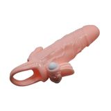 LilituShop 2 İşlevli Klitoral Uyarıcılı Titreşimli Penis Kılıfı B1207