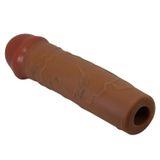LilituShop 2,5 cm Dolgulu Premium Melez Rengi Silikon Penıs Kılıfı BDM1400