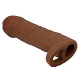 LilituShop 2,5 cm Dolgulu Premium Melez Rengi Silikon Penıs Kılıfı BDM1401