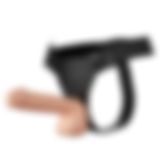 LilituShop 26 cm Belden Bağlamalı İçi Dolu Titreşimli Büyük Strapon Penıs BDM1256