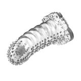 LilituShop 4 cm Uzatmalı Eğik Titreşimli Şeffaf Penis Kılıfı B1116