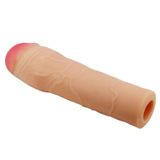 LilituShop 5 cm Dolgulu Premium Ten Rengi Silikon Penıs Kılıfı BDM1391