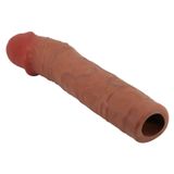 LilituShop 7,6 cm Dolgulu Premium Melez Rengi Silikon Penıs Kılıfı BDM1412
