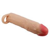 LilituShop 7,6 cm Dolgulu Premium Ten Rengi Silikon Penıs Kılıfı BDM1394
