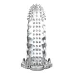 LilituShop Klitoral Uyarıcılı Tırtıklı Şeffaf Penis Kılıfı B1115