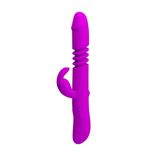 LilituShop USB Şarjlı 3 Yönlü Titreşimli Klitoral Uyarıcılı Tavşan Vibrator BDM4399