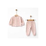 LİLİYUM %100 Pamuklu Kız Bebek Laleli Desenli 2’li Pijama Takımı – (0-3 / 3-6 / 6-9 Ay)