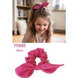 Liliza Accessories Keten Tavşan (Bunny) Kulak Çocuk Genç Yetişkin Lastik Toka - Pembe