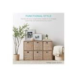 LİLLA HOME Hasır Doğal Deniz Sazı Rattan Bambu Katlanır Sepet Kutu 30x30x30 (1 ADET )