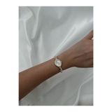 Lillianna Gold Kol Saati Oval Kadranlı Taş Detaylı Vintage İnce Çelik Kordon Quartz Saat Bordo Kadran / Krem Kadran / Beyaz Kadran