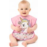 Lilliy Unicorn Mama Önlüğü Kısa Kollu Bağlamalı Ayarlanabilir Sıvı Geçirmez Aktivite Önlüğü 6-24 Ay - Pembe - 6 - 24 Ay