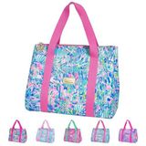 Lilly Pulitzer Kadınlar için Sevimli Öğle Yemeği Çantası, Büyük Kapasiteli Yalıtımlı Tote Çanta, Saklama Cebi ve Omuz Askılı Mavi Mini Soğutucu, Cabana Kokteyli