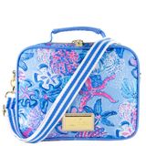 Lilly Pulitzer Kadınlar için Yalıtımlı Öğle Yemeği Kutusu, Ayarlanabilir/Çıkarılabilir Omuz Askılı Sevimli Öğle Yemeği Soğutucu Çanta, Bahamalar Beachcomer