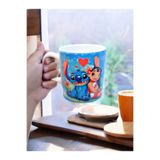 Lilo & Stitch Temalı Kalpli Lilo ve Stitch Çift Baskılı Seramik Kupa Bardak lilostitchkupa03