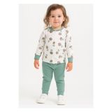 LİLORA Kız Bebek Çıtçıtlı Pijama Takımı Pamuklu – Desenli, Uzun Kollu inci.3014