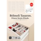 Lilya Home 1 Adet Vino BÜYÜK BOY Dolap Içi Çekmece Düzenleyici - Mutfak Çekmece Içi Kaşıklık Organizer 30*7,5cm
