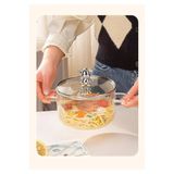 Lilya Home 1500 ml Isıya Dayanıklı Çizgili Borosilikat Cam Tencere