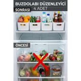 Lilya Home 4 Adet 4 Lt Dolap Içi, Buzdolabı Düzenleyici, Banyo, Mutfak Organizeri Sepet BEYAZ 24cm16cm11cm