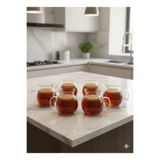 Lilya Home 6lı Çizgili Keyfi Ala Borosilikat Cam Çay Bardağı 200 ml (ÇİZGİLİ KEYFİ ALA ÇAY BARDAĞI)