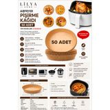 Lilya Home Airfryer Pişirme Kağıdı 50 Adet Hava Fritözü Airfryer Firitözü Airfryer Yağsız Firitöz Pişirme