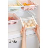 Lilya Home Beyaz 2 Lİ Buzdolabı Raf Düzenleyici Organizer Ayarlanabilir Çok Amaçlı Organizer Sepet