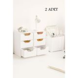 Lilya Home Tidy 2 Adet Mini Çekmece Organizer 3 Çekmeceli Çok Amaçlı Düzenleyici-Takı Hobi Aksesuar Organizeri