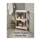 Lilya Home Üçgen Köşelik 3 Katlı Banyo Rafı, Banyo Köşe Düzenleyici, Bölmeli Raf Ünitesi