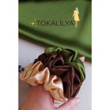 LİLYA Kadın 3lü Saten Saç Lastik Toka Seti