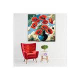 Lilyhobbyland (1716) Renkli Baskılı Sayılarla Boyama Hobi Seti (Çerçeveli) 50x50 cm (Kare) : Vazodaki Gelincikler