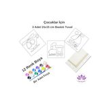 Lilyhobbyland (1822) Baskılı Resim Boyama Seti - 3 Adet 15x15 Cm Tuval, 12 Renk Akrilik Boya, 1 Adet Fırça