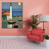 Lilyhobbyland (2379) Renkli Baskılı Sayılarla Boyama Hobi Seti (Çerçeveli-Büyük Boy) 80x100 cm: Deniz Feneri 3