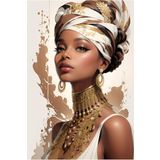 Lilyhobbyland (2467) Renkli Baskılı Sayılarla Boyama Hobi Seti (Çerçeveli-Büyük Boy) 80x100 cm: Afrika Güzeli 9