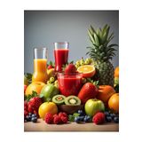 Lilyhobbyland (2560) Renkli Baskılı Sayılarla Boyama Hobi Seti (Çerçeveli-Büyük Boy) 80x100 cm: Meyve Kokteyli