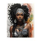 Lilyhobbyland (2600) Renkli Baskılı Sayılarla Boyama Hobi Seti (Çerçeveli-Büyük Boy) 80x100 cm: Afrika Güzeli 1