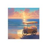 Lilyhobbyland (2755) Renkli Baskılı Sayılarla Boyama Hobi Seti (Çerçeveli) 50x65 cm: Sahildeki Limonatacı