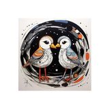 Lilyhobbyland (3099) Renkli Baskılı Sayılarla Boyama Hobi Seti (Çerçeveli) 40x50 cm: Aşık Kuşlar