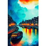 Lilyhobbyland (3208) Renkli Baskılı Sayılarla Boyama Hobi Seti (Çerçeveli) 40x50 cm: Kızıl Gün Batımı