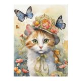 Lilyhobbyland (3285) Renkli Baskılı Sayılarla Boyama Hobi Seti (Çerçeveli) 60x75 cm: Kedicik 2